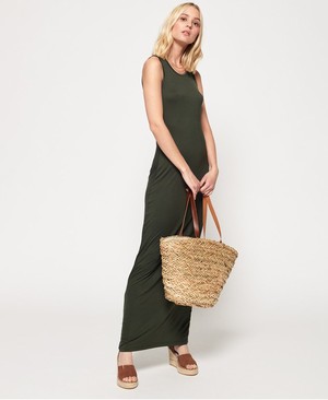 Superdry Super Slinky Maxi Női Ruhák Khaki | PDYRZ7426